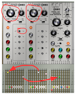 ARP 2500 vintage synth modules and patches and Voltage Modular