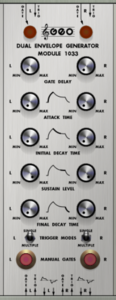 ARP 2500 synth module 1033 dual delayed gate envelope generator