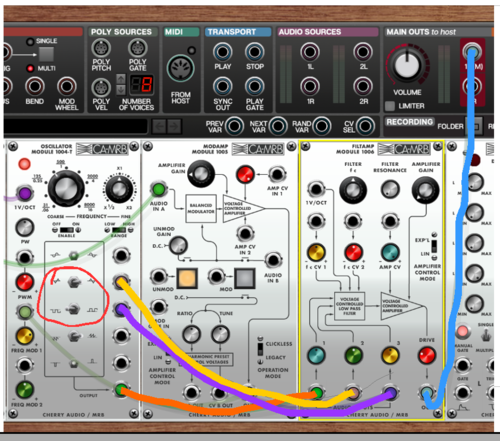 ARP 2500 vintage synth patch and Voltage Modular